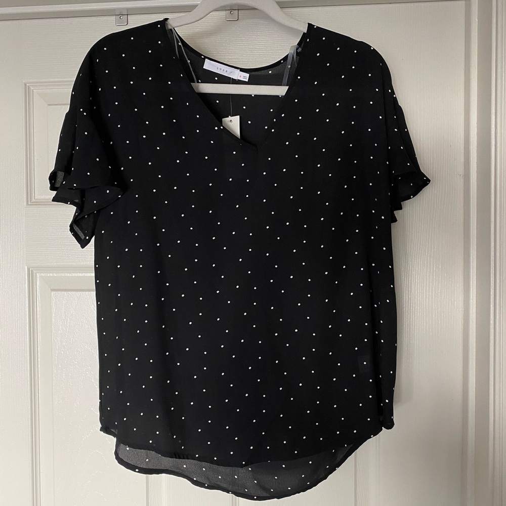 LUSH Black Polkadot Blouse